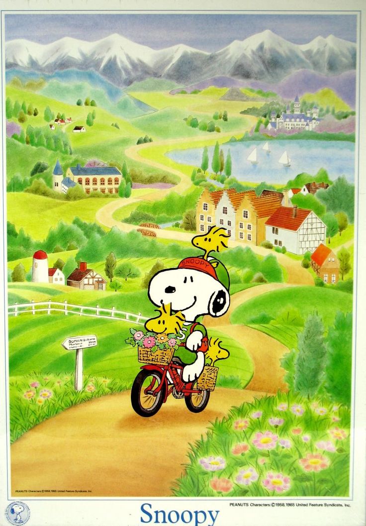 Biking Through The Countryside  Snoopy pictures Snoopy funny Snoopy  comics