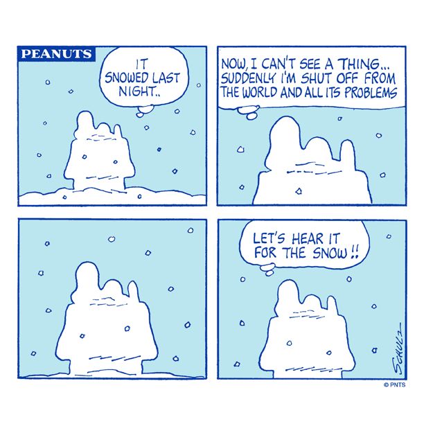 Lets hear it for the snow   Snoopy funny Snoopy comics