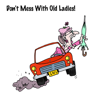 funny old lady cartoons  Dont Mess With Old Ladies  Flowgo