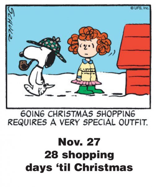 Nov 27 - This is a classic countdown panel from 2009  Snoopy funny  Charlie brown christmas Snoopy christmas