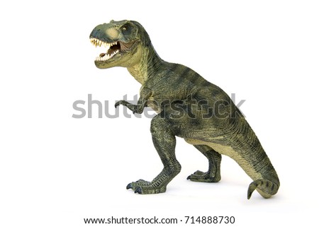 Shooting TyrannosaurusT-rex Dinosaur isolated on white background
