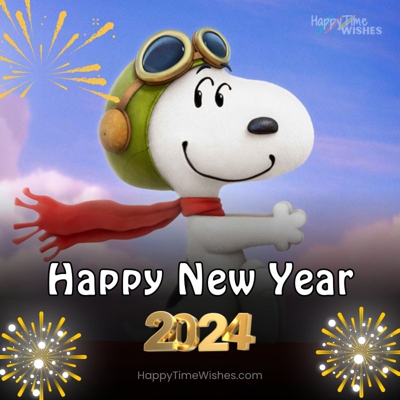 A cute kitten is preparing New Year-Snoopy New Year
