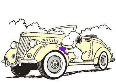Snoopy Polishing his Vintage Car  Snoopy pictures Snoopy Snoopy funny