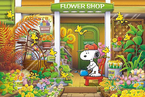 Snoopy Flower Shop  Snoopy Snoopy cartoon Charlie brown and snoopy