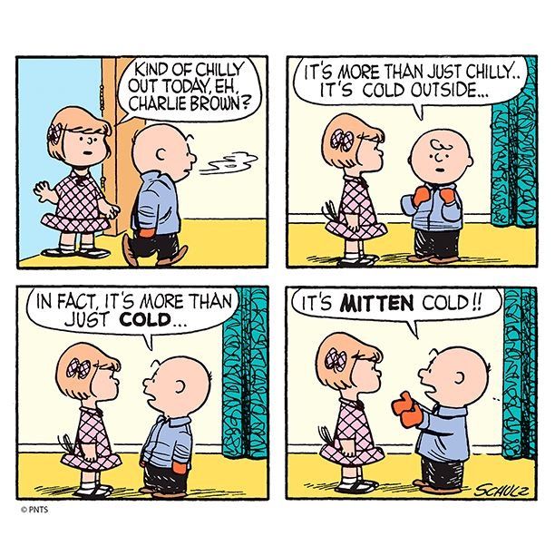 Its mitten cold outside  Charlie brown comics Snoopy funny Snoopy  comics