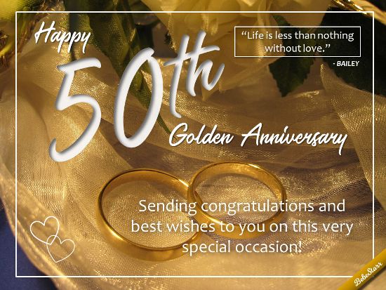 Send your congratulations and best wishes for a happy 50th anniversary  golden   50th wedding anniversary wishes 50th anniversary quotes Happy  50th anniversary