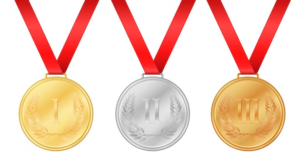 Olympic games medals  Premium Vector