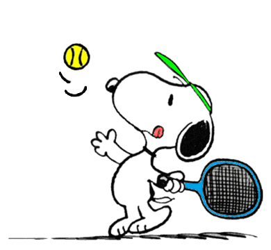 Snoopy on the Tennis Court Practicing his Infamous Lefty Serve  Snoopy  love Snoopy pictures Snoopy