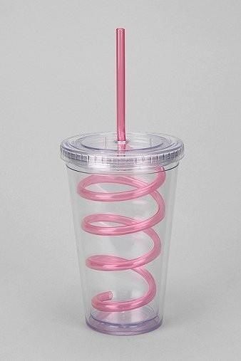 Just love swirly strawsSomething about them makes every drink more  excitingI had one that sung happy birthday to me before when I sucked   Cup Swirly Pink love