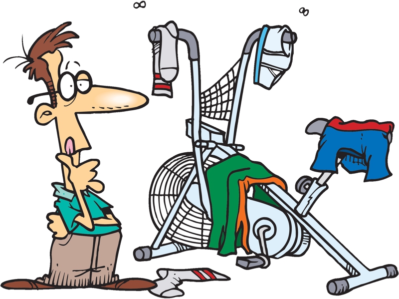 Getting Healthy in The Rain  Exercise Bike or Clothes hanger