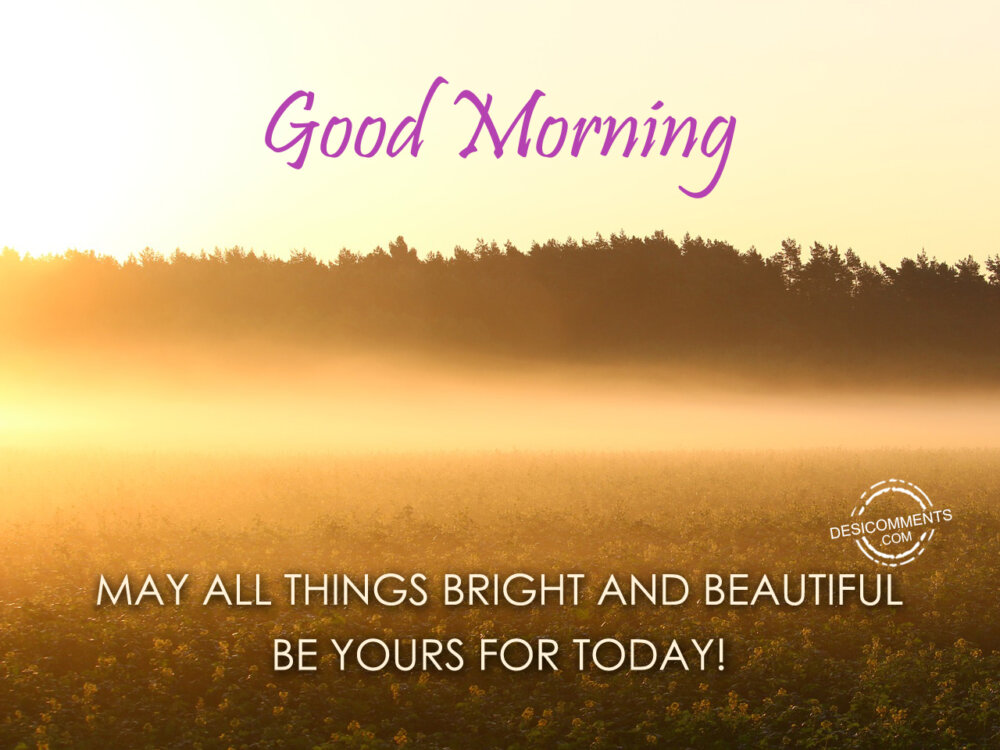Good Morning May All Things Bright And Beautiful Be Yours For Today -  DesiCommentscom