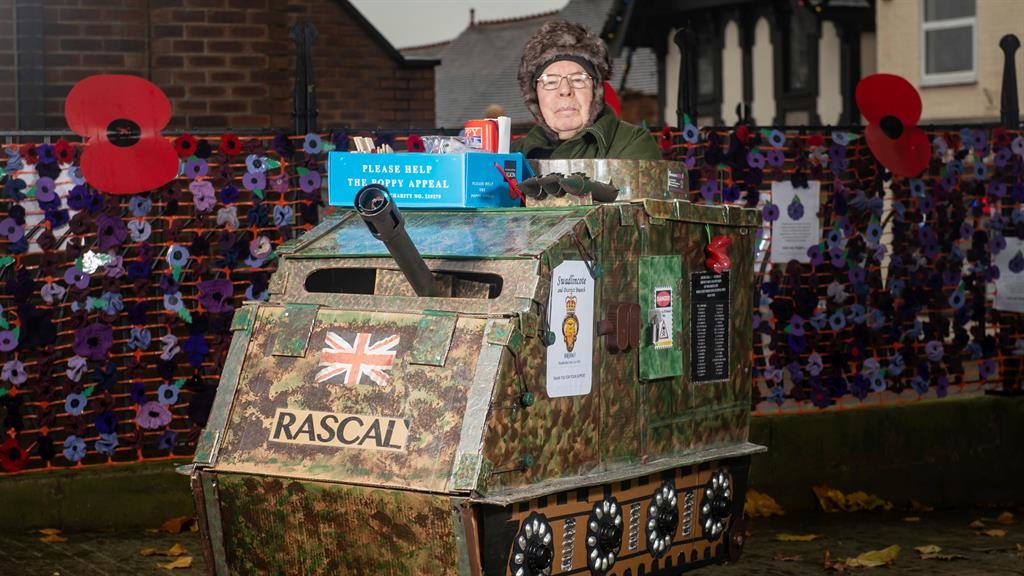 On a mission Eddie Wadsworth has converted his mobility scooter into a tank