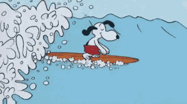 Snoopy Surfing GIF - Snoopy Surfing Summer - Discover  Share GIFs
