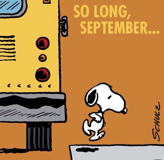 Goodbye September  Snoopy funny Snoopy images Snoopy