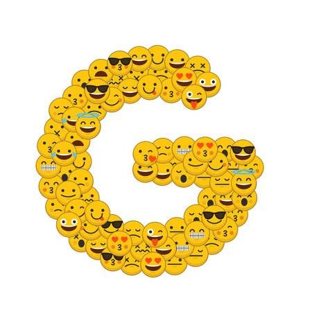 Buchstabe - Letter G  Smiley zeichen Emoji Smiley