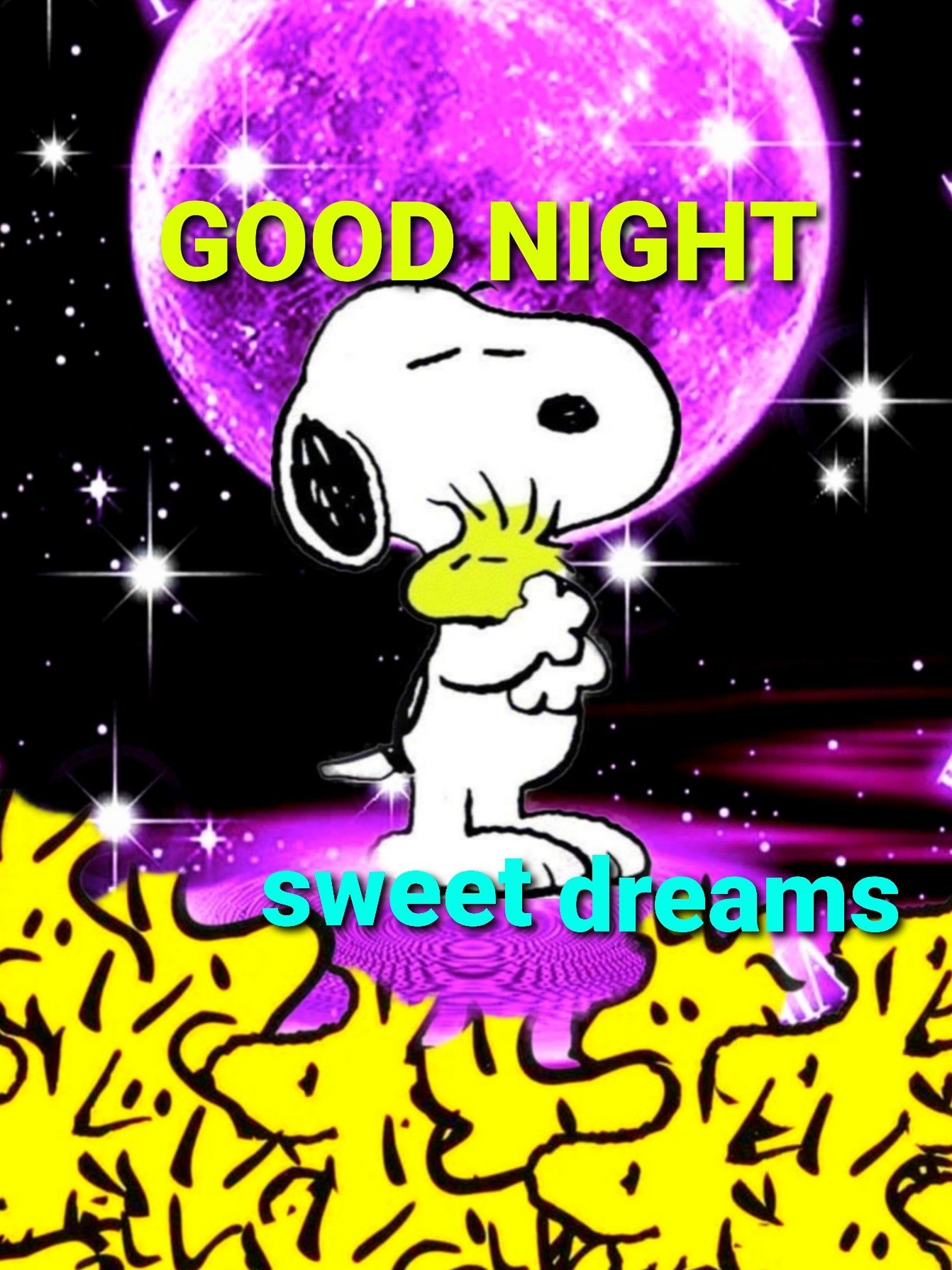 GOOD-MORNING  Goodnight snoopy Snoopy pictures Good night hug