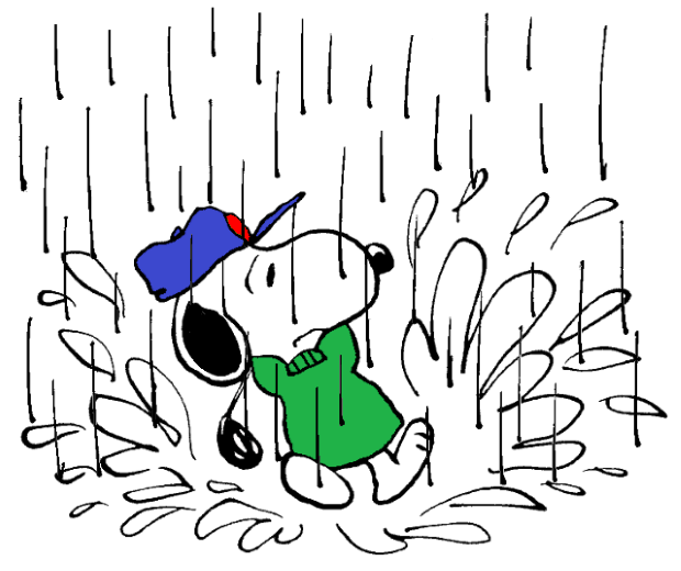Snoopy Playing Golf in the Pouring Rain  Imgenes de snoopy Snoopy