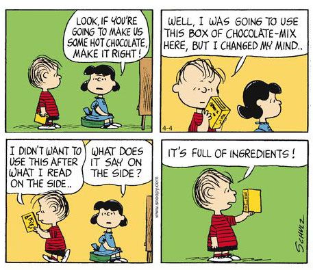 Peanuts - Linus - Full of ingredients  Snoopy funny Peanuts snoopy  comics Snoopy comics