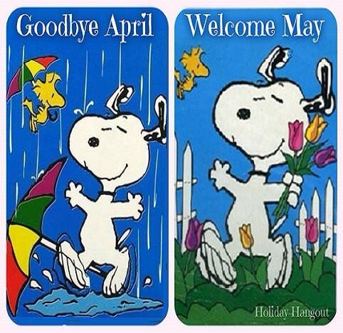 Bye AprilHello May  Snoopy pictures Snoopy Snoopy images