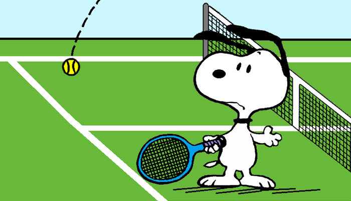Snoopy Getting Lobbed Over on the Tennis Court  Imgenes de snoopy Fondo  de pantalla snoopy Imagenes de animales graciosas