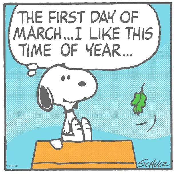 Hello March  Snoopy Snoopy comics Happy day quotes
