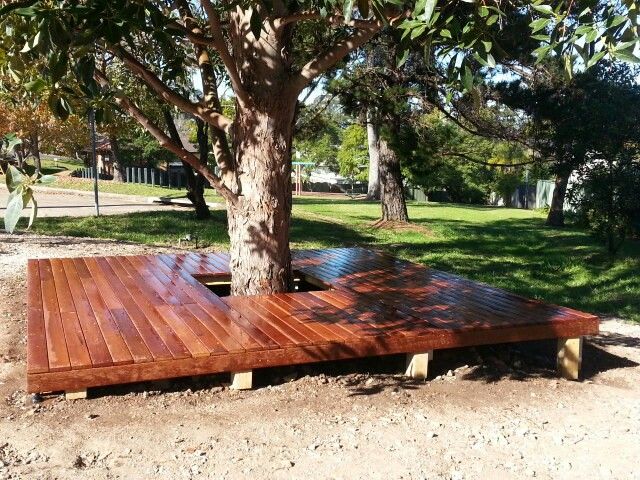 Stage 1 of our floating deck Designed for a tree that nothing