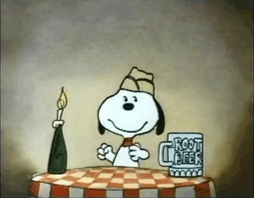 This is me whenever I have a glass of root-beer  Snoopy love Snoopy  Animated gif