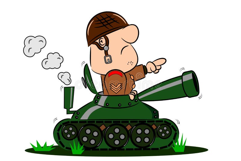Cartoon Soldier in Army Tank Stock Vector - Illustration of cartoon  weapon 38001028