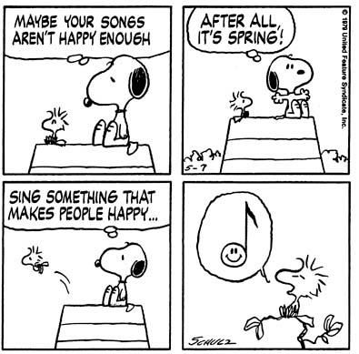 May 7 1979 - Sing something that makes people happy  Snoopy comics  Snoopy love Snoopy funny