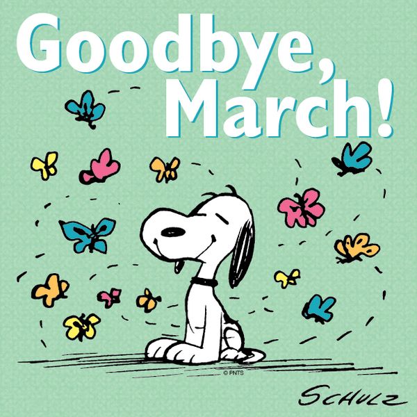 Twitter  Snoopy Bye March Tomorrow is April   Snoopy love Snoopy  pictures Snoopy