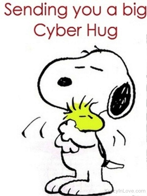 Sending You A Big Cyber Hug life quotes quotes quote friends hug life  snoopy friendship quotes cute quotes snoopy quotes  Snoopy quotes Hug  quotes Snoopy hug