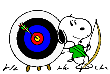 Snoopy on the Archery Range