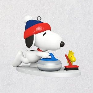 2018 Winter Fun with Snoopy Curling MINIATURE Ornament - Hooked on Hallmark  Ornaments  Mini christmas ornaments Snoopy Winter fun