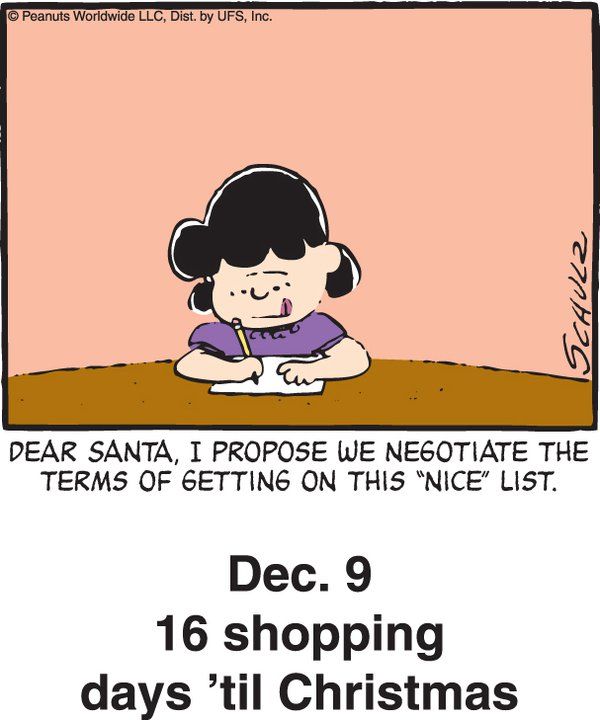 Dec 9 - This is a classic countdown panel from 2004  Snoopy cartoon Charlie  brown and snoopy Snoopy christmas
