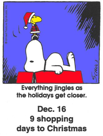 This is a classic countdown panel from 2000  Snoopy love Snoopy  christmas Snoopy pictures