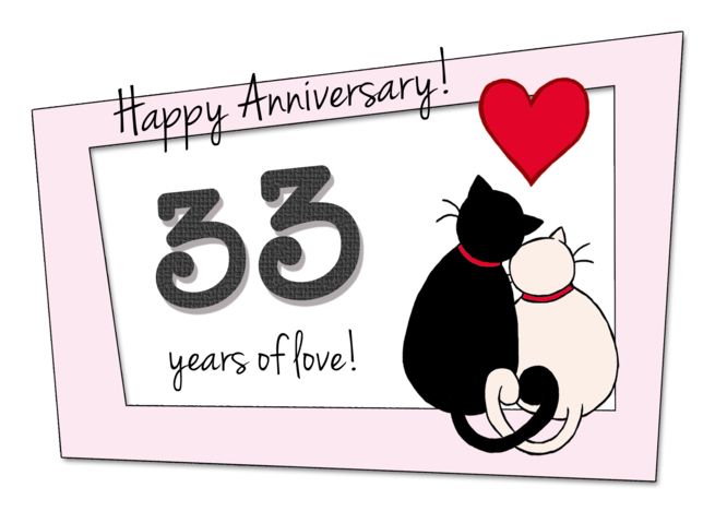 Happy 33rd Wedding Anniversary - Two cats in love card Ad  ad Wedding  Happy A in 2020  Happy 50th anniversary 38th wedding anniversary  29th wedding anniversary