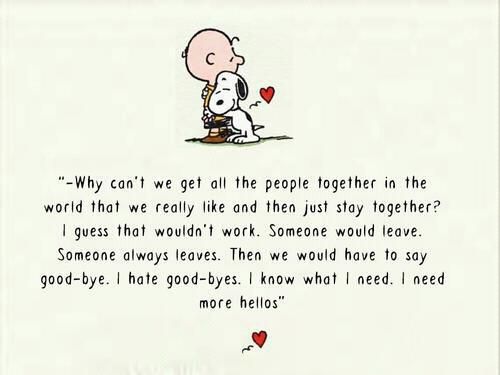 Snoopy hugs  Farewell quotes Friends quotes Goodbye quotes