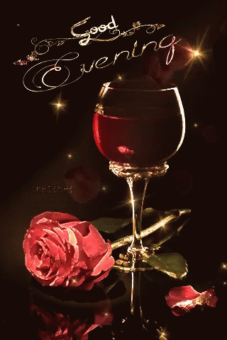 Good Evening Wine GIF - GoodEvening Wine Rose - Discover  Share GIFs