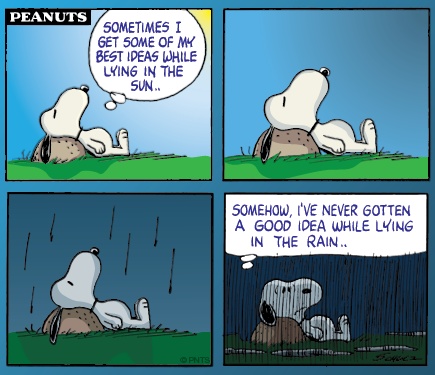 Snoopy Rain Peanuts  Spass Witze Hunde