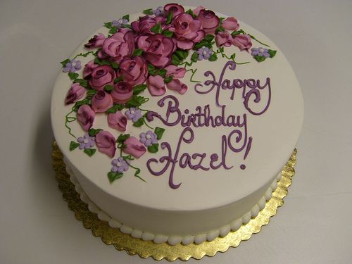 Happy Birthday Hazel  Buttercream flower cake Cake Royal icing cakes