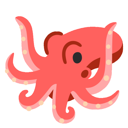 Octopus on Noto Color Emoji Animated