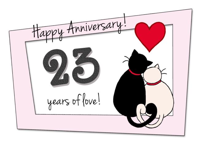 Happy 23rd Wedding Anniversary - Two cats in love card Ad  ad