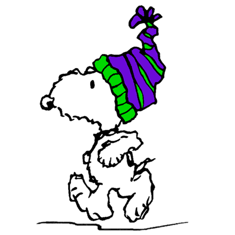 Snoopy on a Bitterly Cold Winter Day  Perros