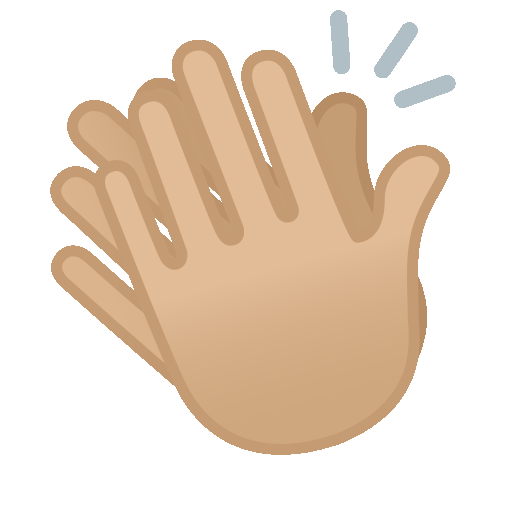 Clapping Hands Medium-Light Skin Tone on Noto Color Emoji Animated