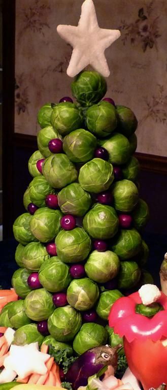 Raw Food Blog  Brussels Sprouts Christmas Tree  Healthy christmas  recipes Christmas tree food Christmas party food