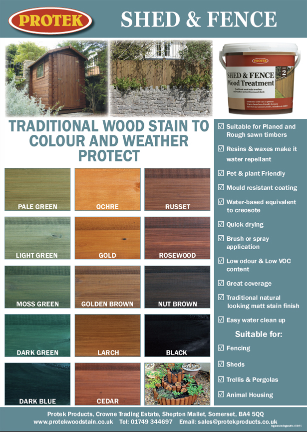 Shed and Fence Colour Chart - Protek Wood Stain