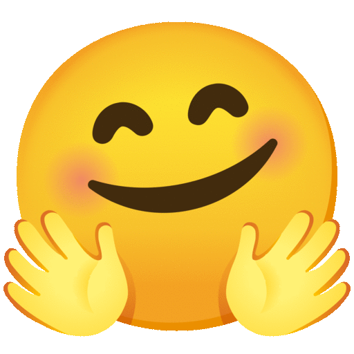Smiling Face with Open Hands on Noto Color Emoji Animated