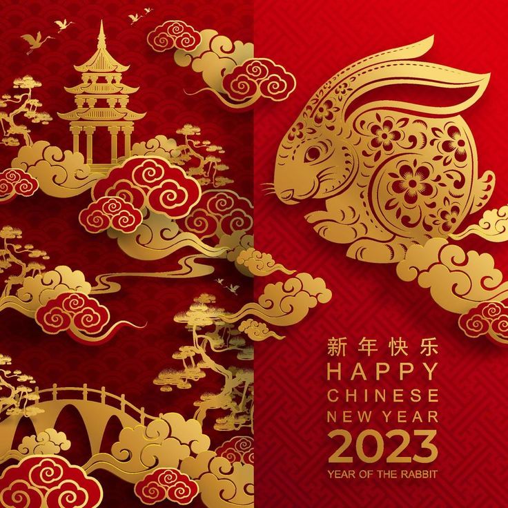 Happy chinese new year 2023 year of the rabbit  Year of the rabbit Chinese  new year Happy chinese new year