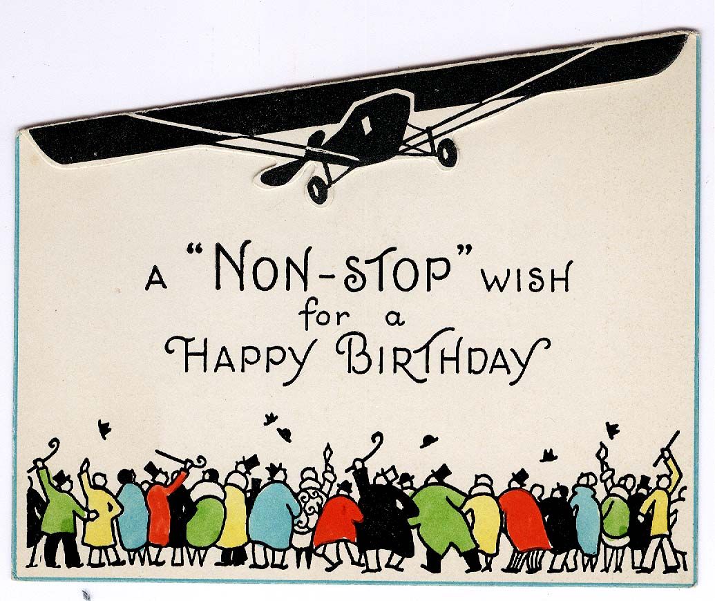 Birthday artdeco airplane 1925  Happy birthday clip art