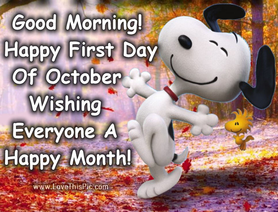 Snoopy Happy First Day Of October Pictures Photos and Images for  Facebook Tumblr Pinterest and Twitter